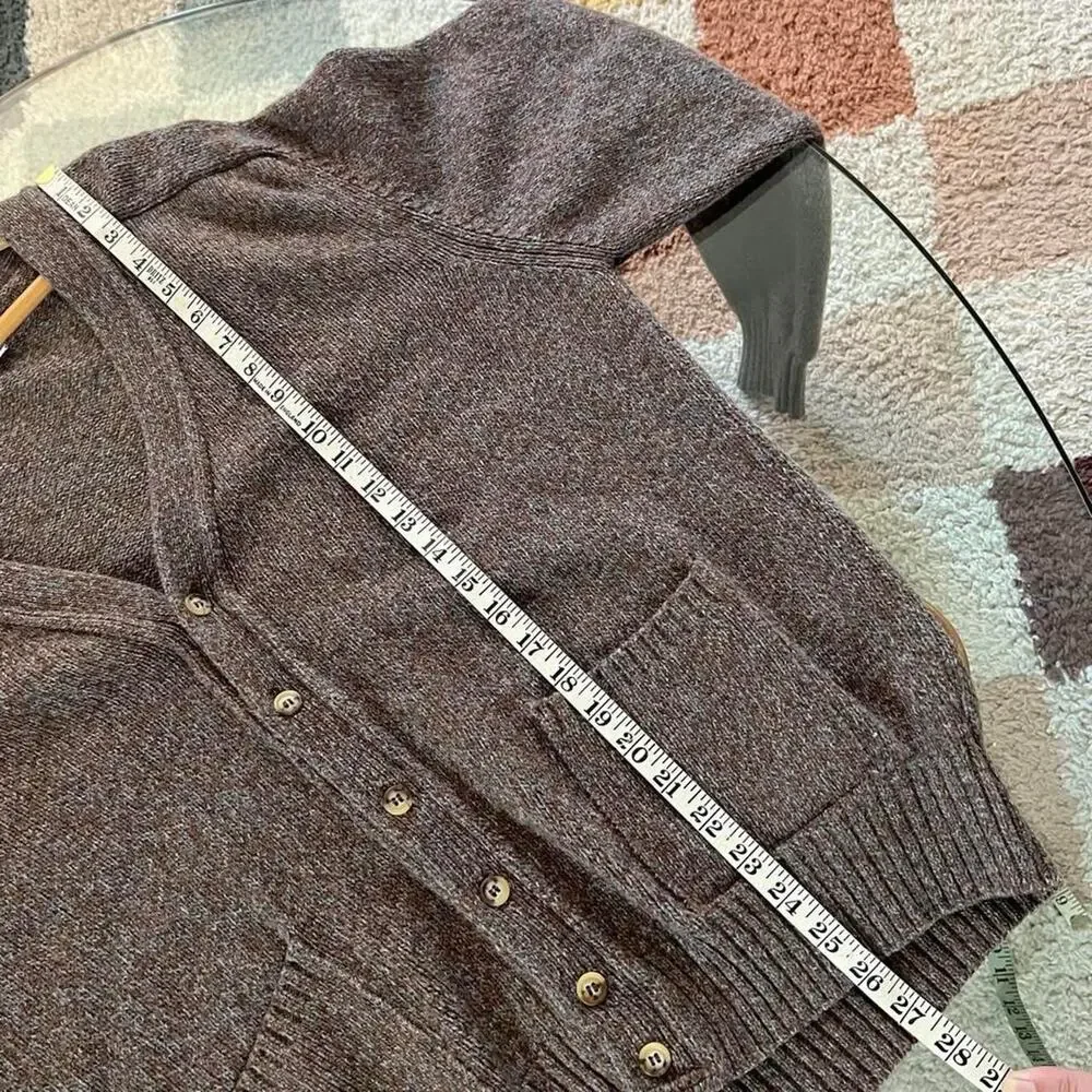 Vintage 80s Marled Knit Sweater | Brown & Blue Wool Blend | Size XL